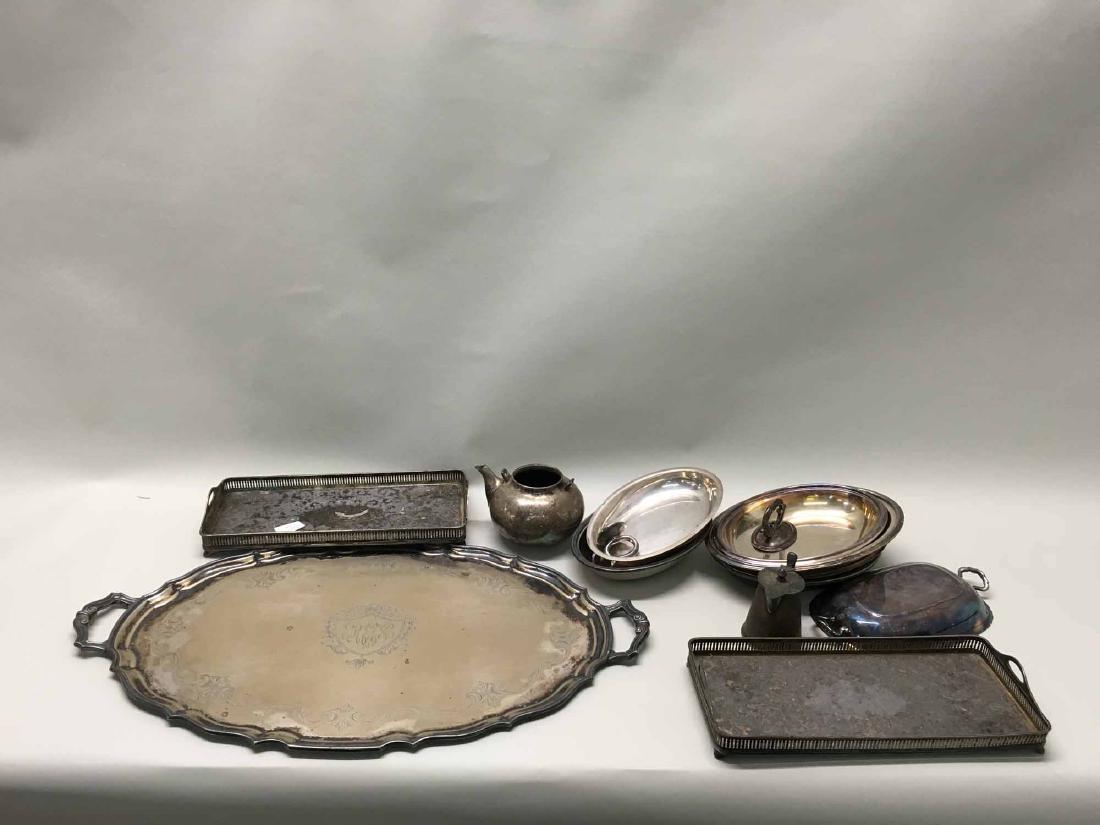 SILVERPLATED TRAYS AND HOLLOWARE (1 of 3)
