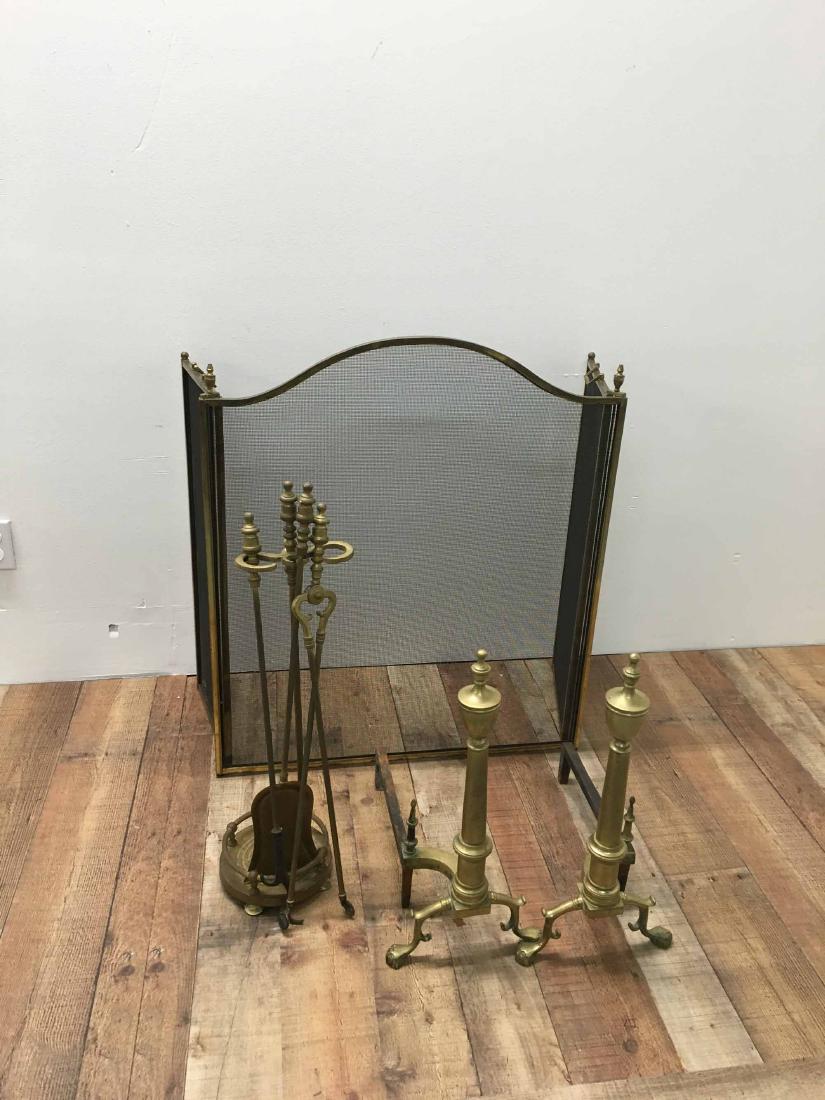 PAIR OF BRASS ANDIRONS (1 of 3)