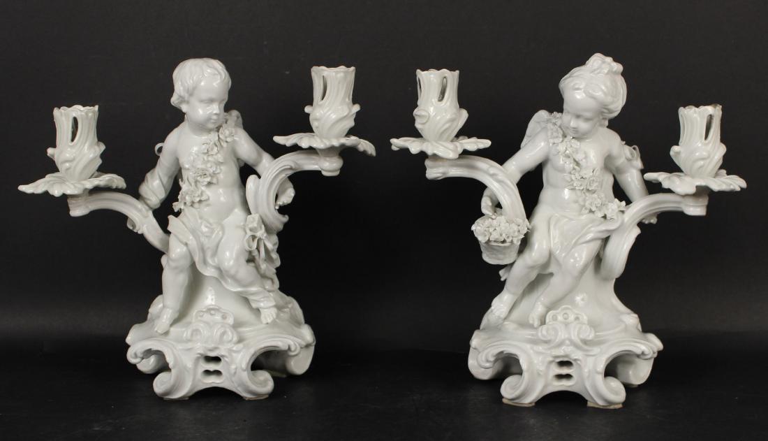 Pair of Blanc de Chine Figural Candelabra (1 of 9)
