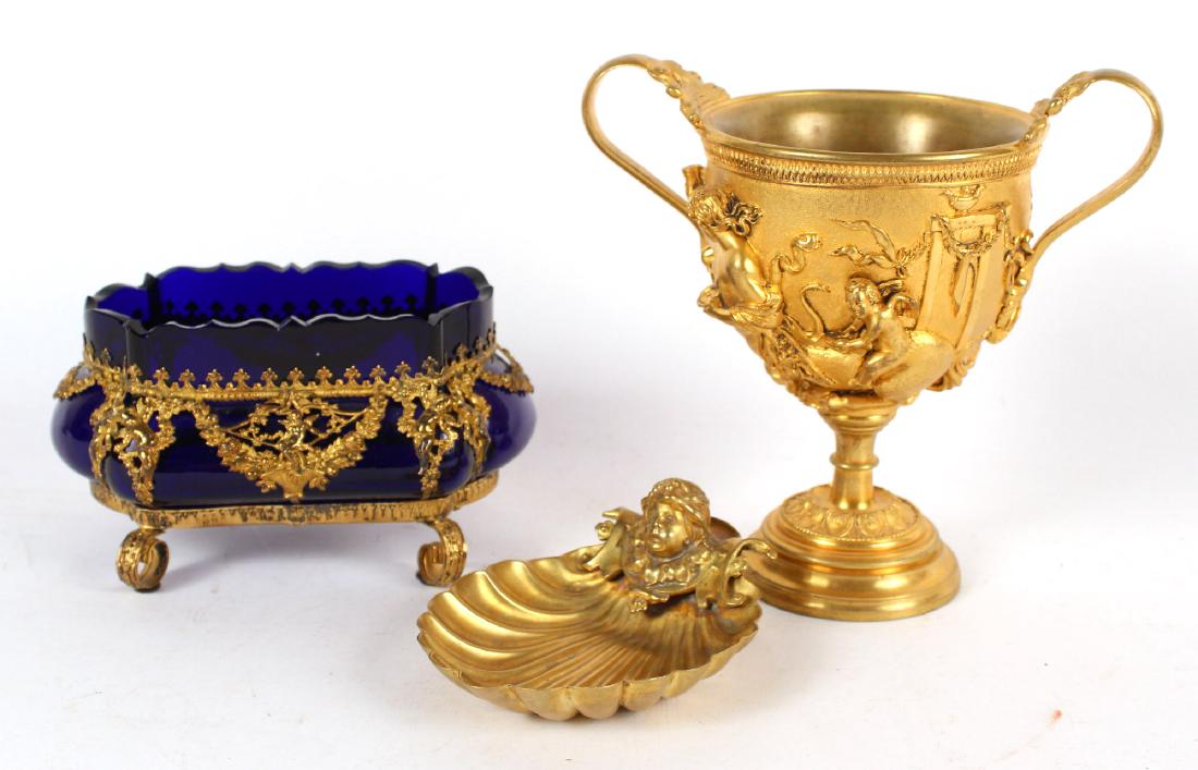 Three Gilt-Metal Desk Garnitures (1 of 6)