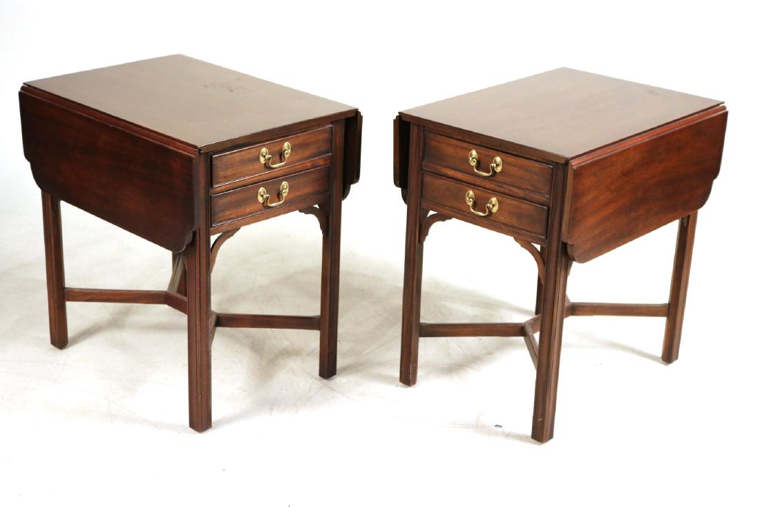 Pair of George III Style Mahogany Pembroke Tables (1 of 9)