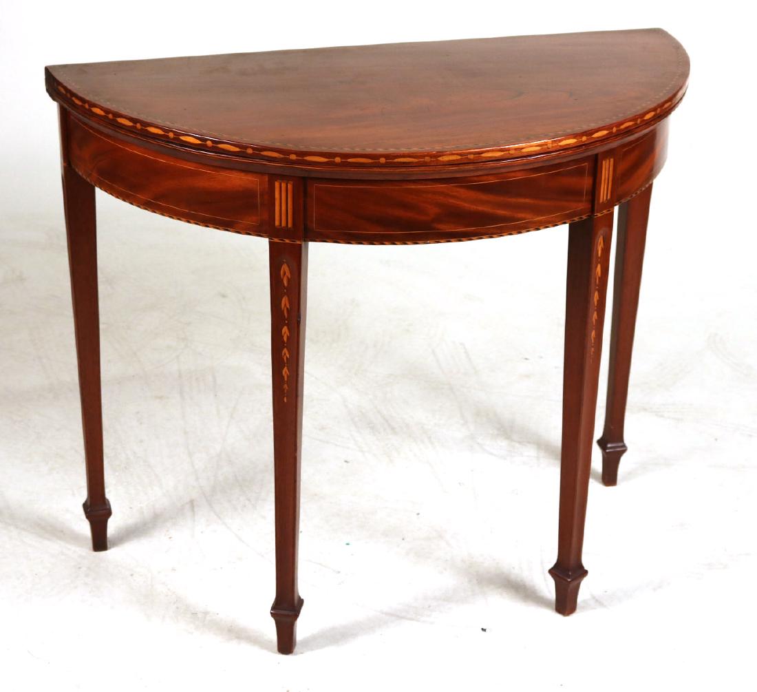 Federal Style Inlaid Mahogany DemiLune Card Table (1 of 10)