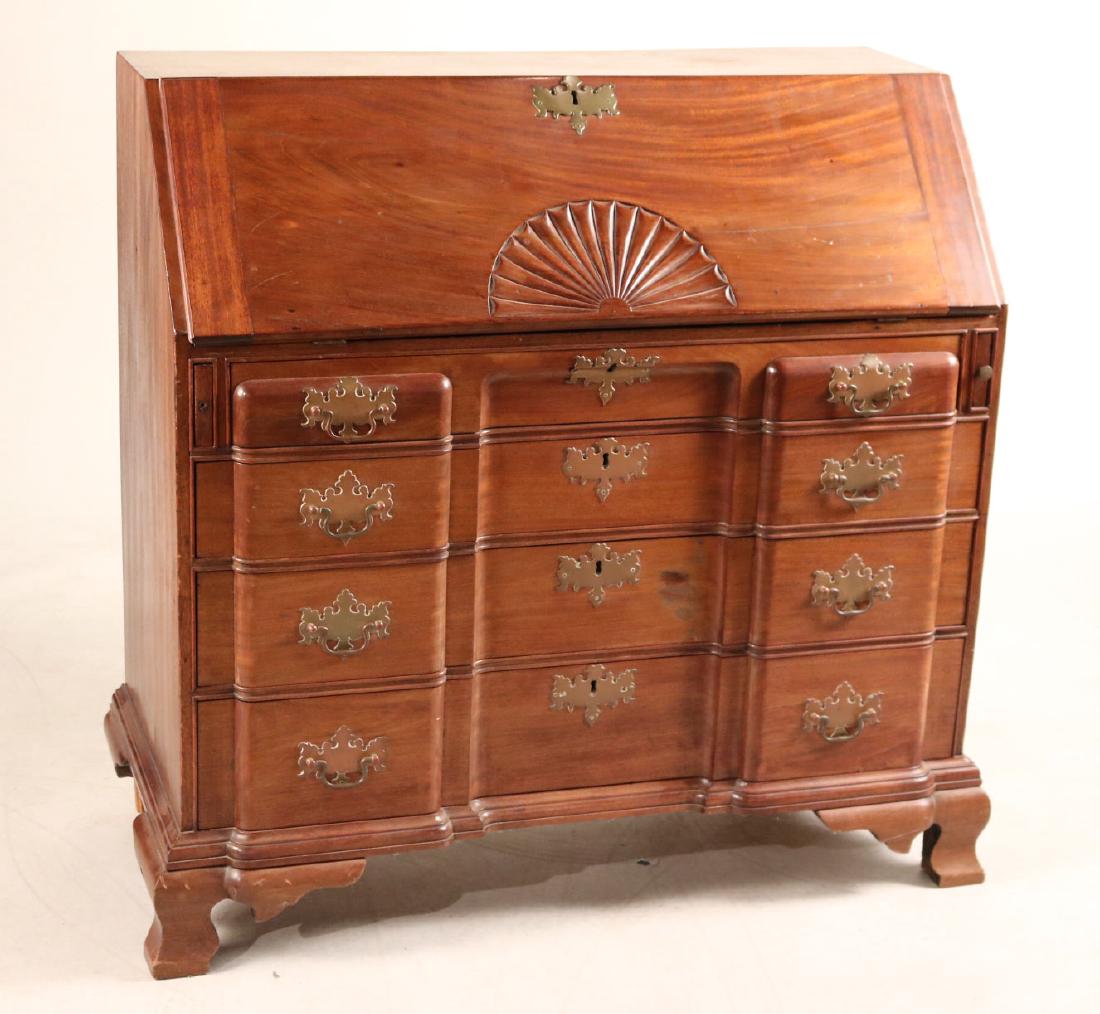 Chippendale Mahogany Block Front Slant Front Desk (1 of 10)
