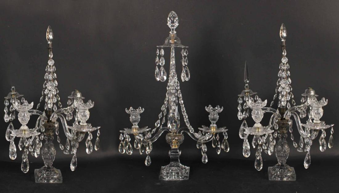 Pair of Regency Style Glass Two-Light Candelabra (1 of 10)