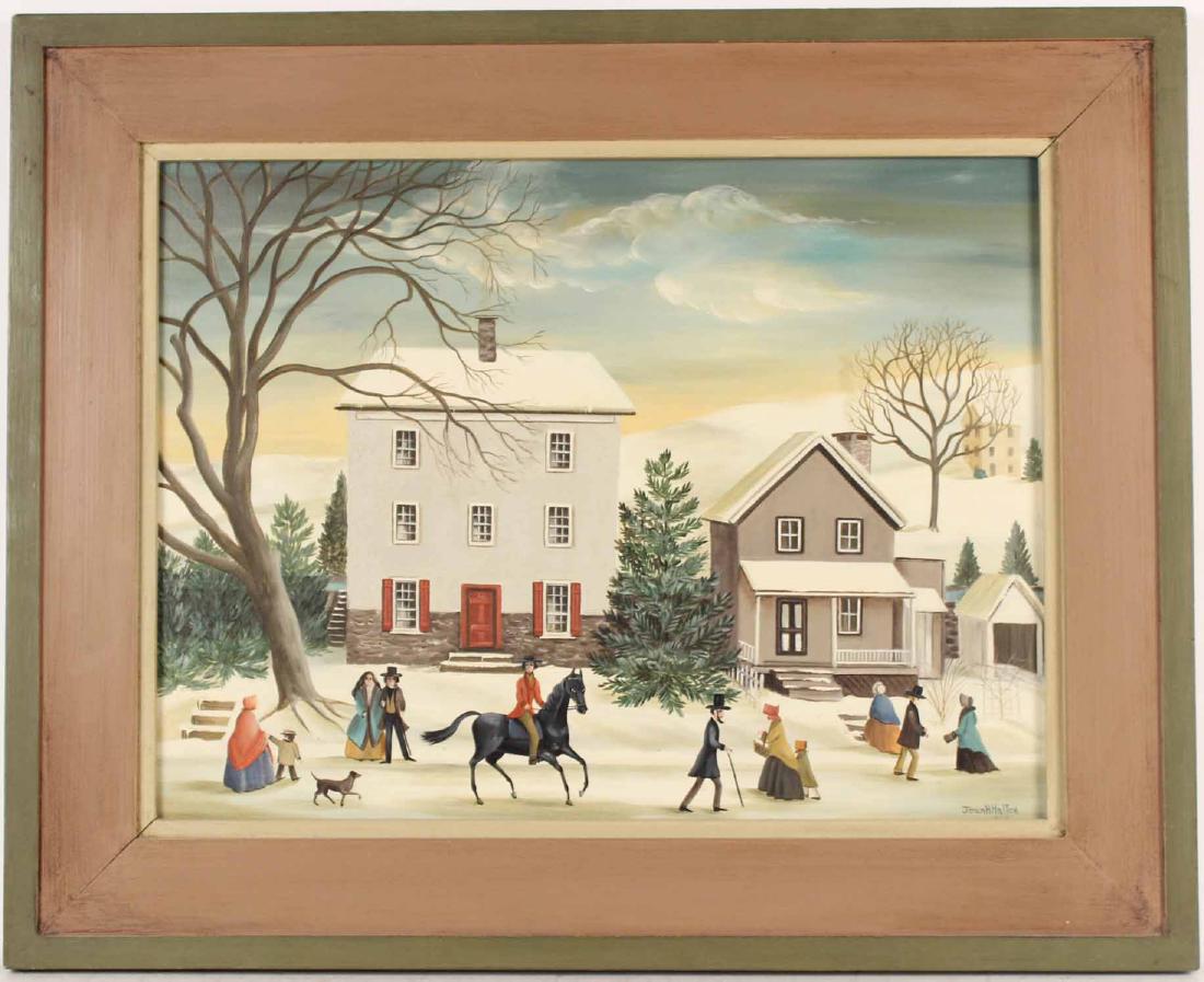 Oil on Canvas, Winter Scene, Jean H. Halter (1 of 7)