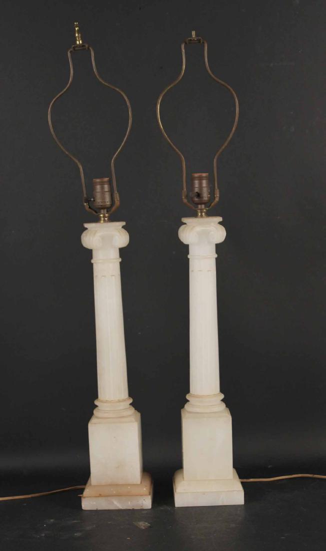 Pair of Classical Alabaster Table Lamps (1 of 6)