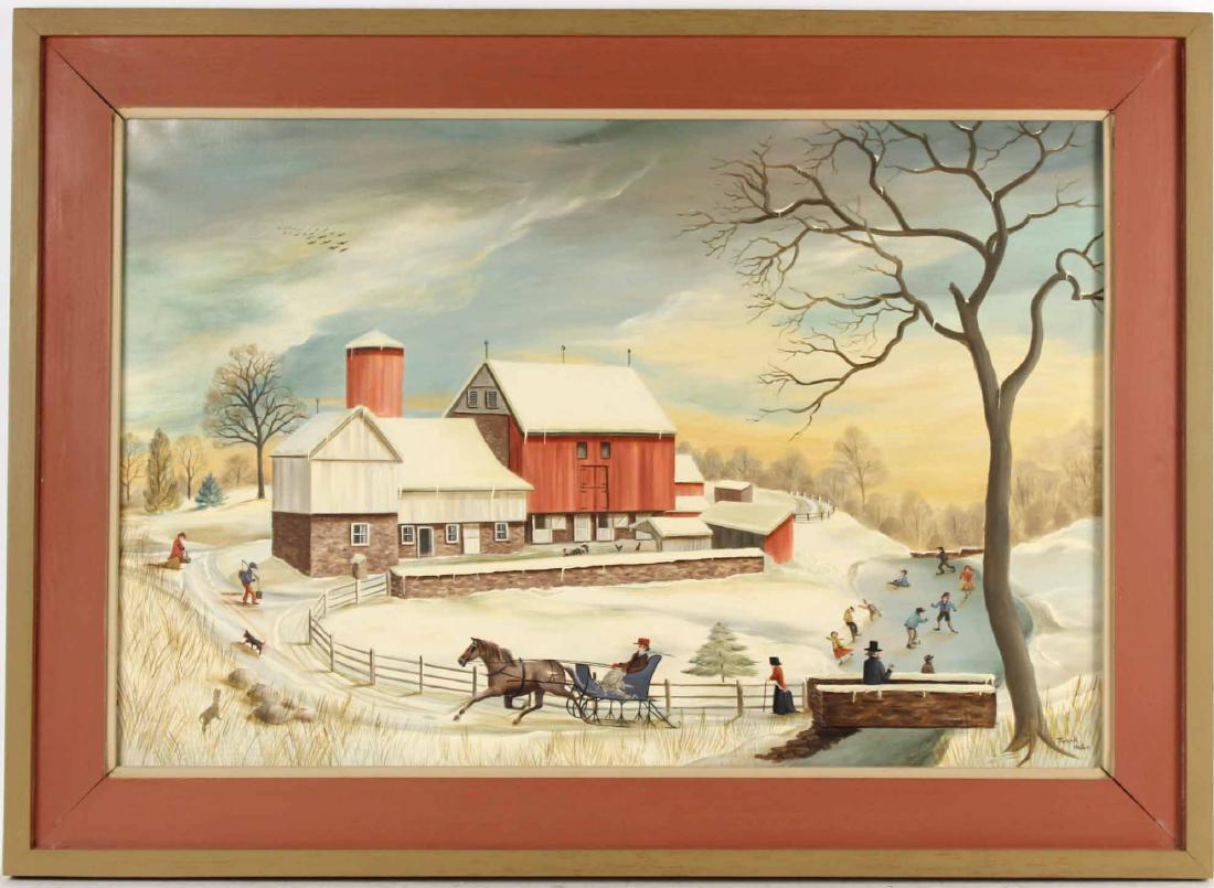 Oil on Canvas, Snowy Path, Jean Halter (1 of 8)