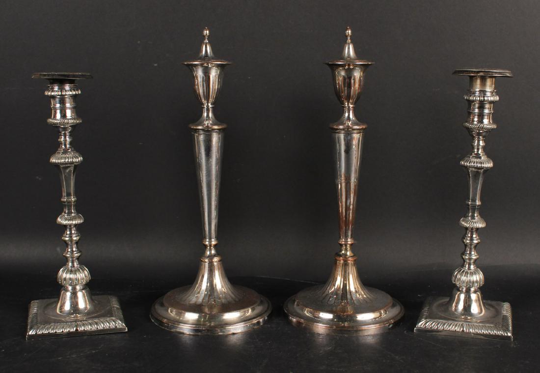 Two Pair of Silver Plated Candlesticks (1 of 7)