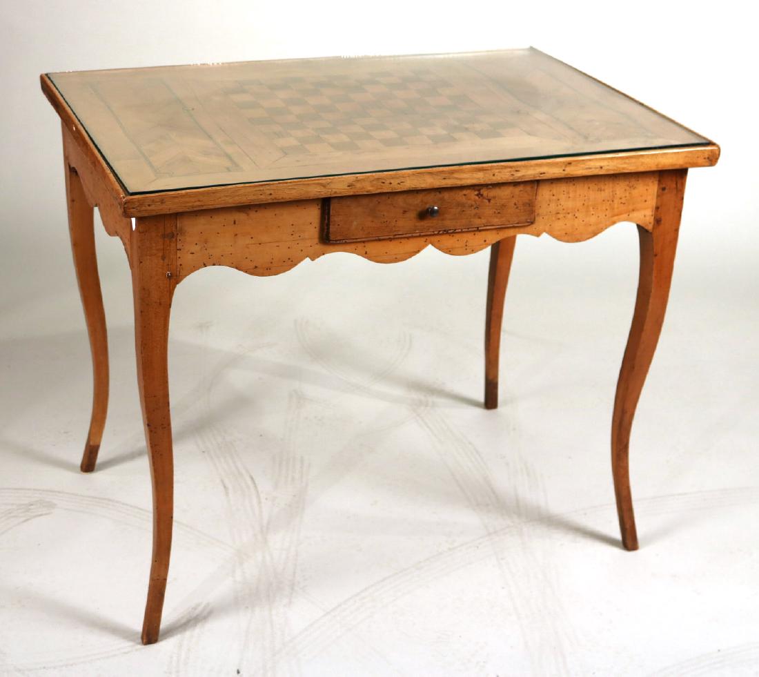 Louis XV Provincial Inlaid Fruitwood Game Table (1 of 8)