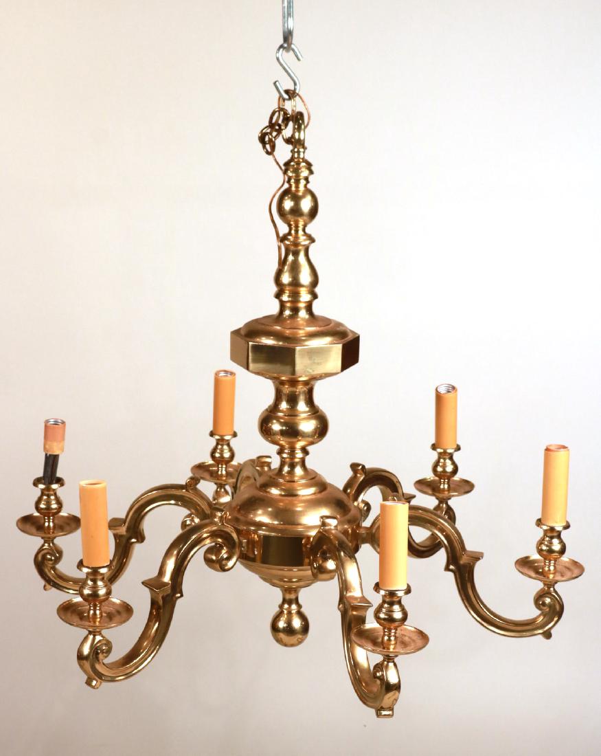 Baroque Style Brass Six-Light Chandelier (1 of 5)