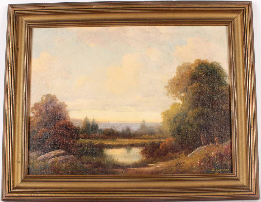 Oil on Board, Landscape, August Spencer (1 of 6)