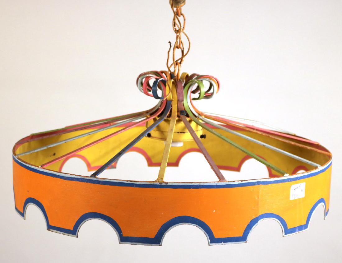 Polychrome Painted Metal Light Fixture (1 of 4)