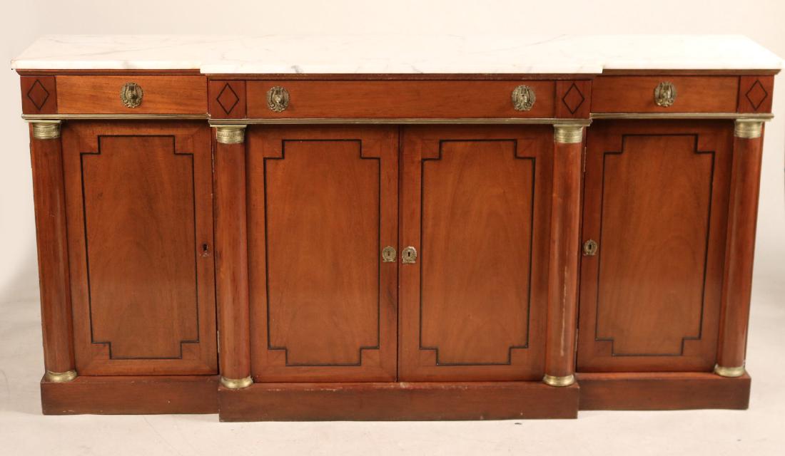 Neoclassical Style Marble-Top Mahogany Sideboard (1 of 9)