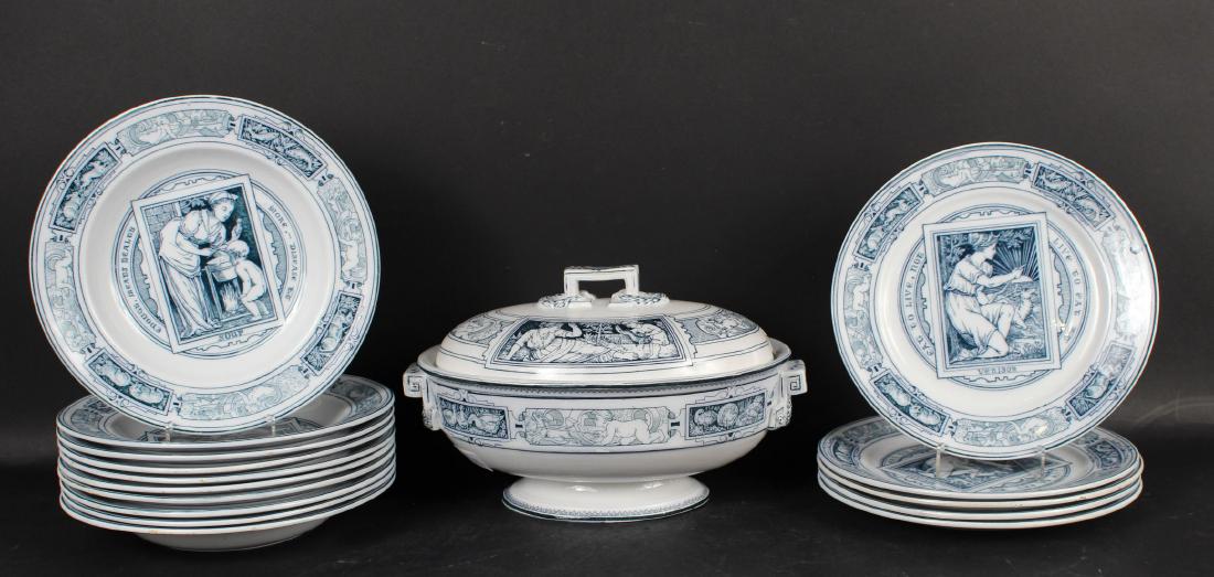 Six Wedgwood Transferware Decorated Soup Bowls (1 of 9)