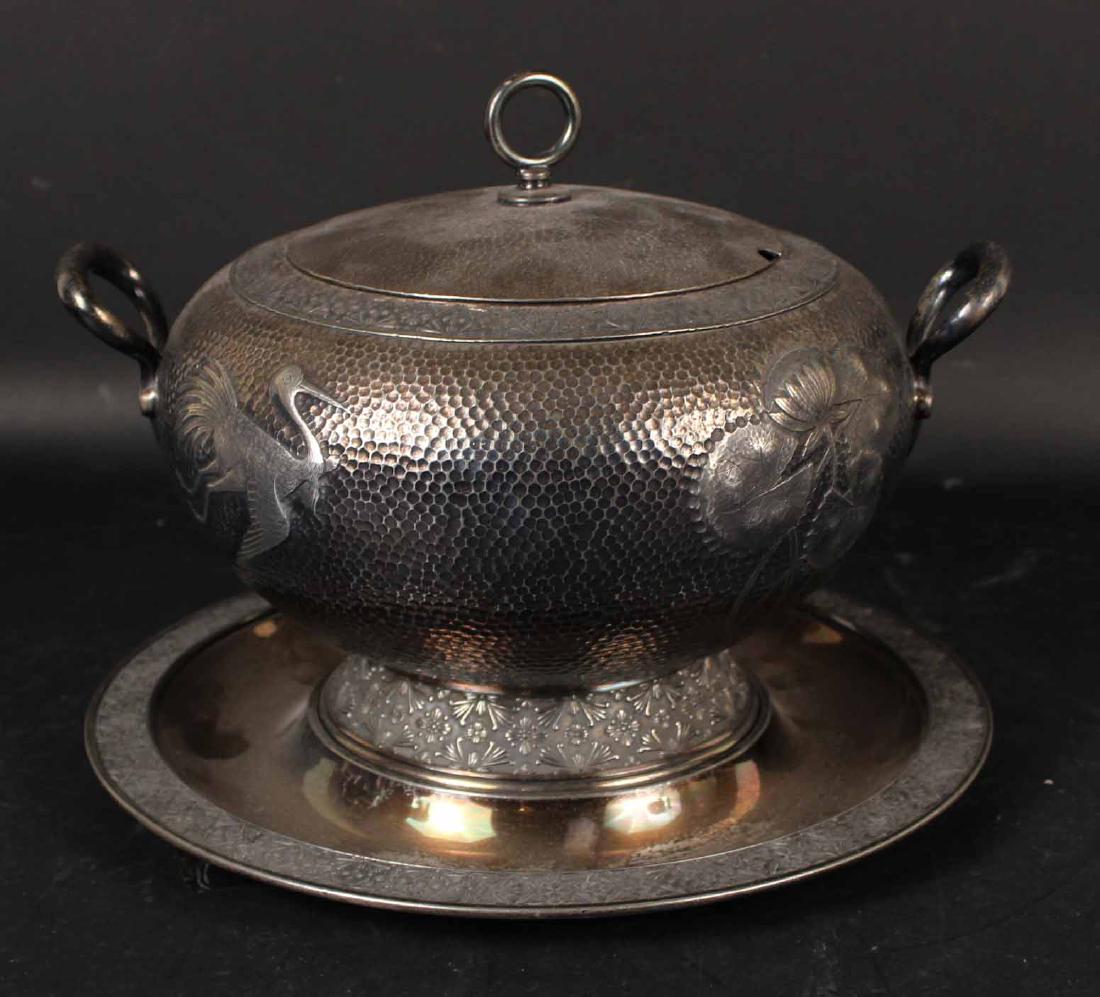 Meriden Aesthetic Movement Covered Footed Bowl (1 of 5)