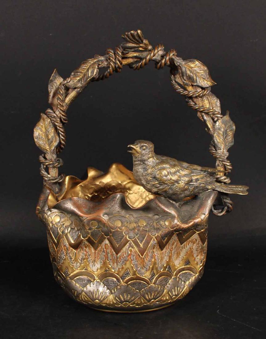 Silver Vermeil Plated Aesthetic Movement Basket (1 of 5)