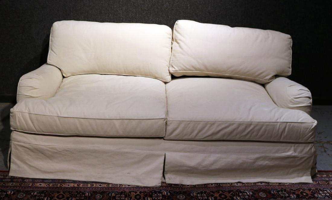 Restoration Hardware Beige-Upholstered Settee (1 of 4)