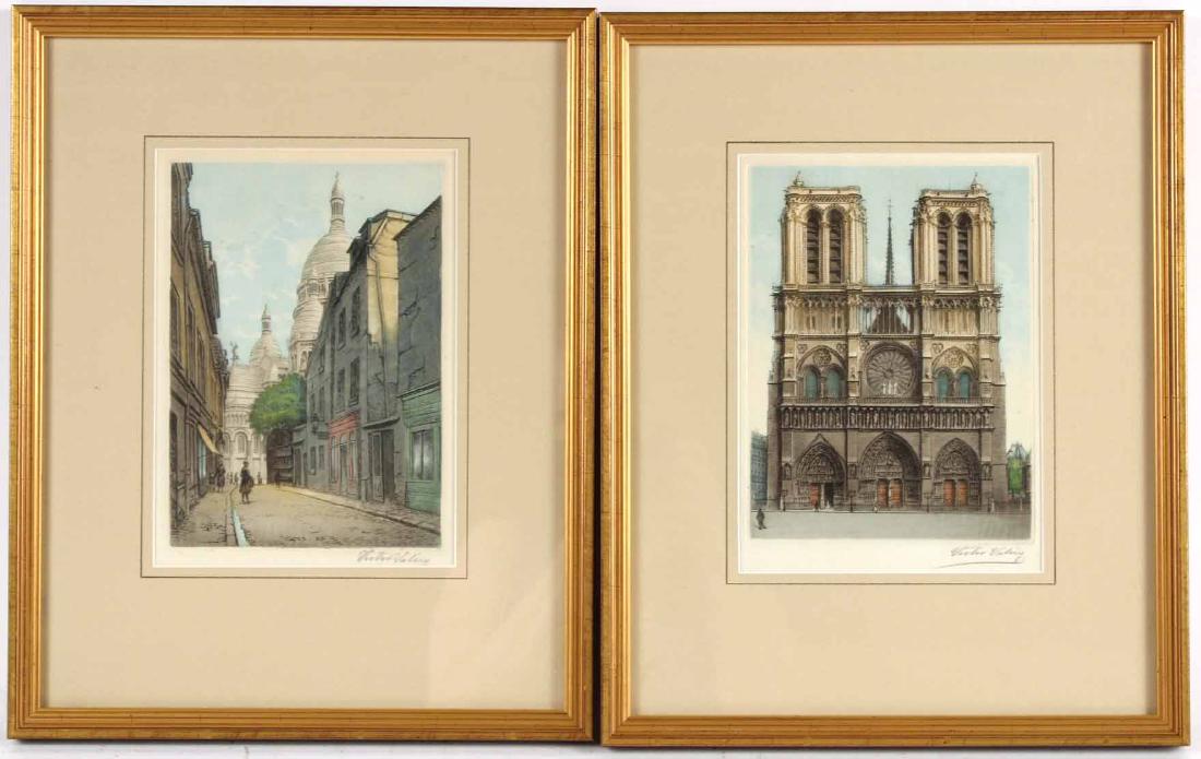 Two Paris Landscape Etchings, Victor Valery (1 of 6)