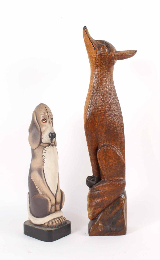 Carved Wood Sculpture, Dog, Thomas Frelinghuysen (1 of 10)