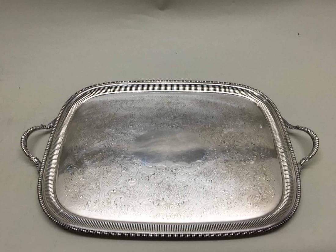 ENGLISH SILVER PLATED SERVING TRAY (1 of 2)