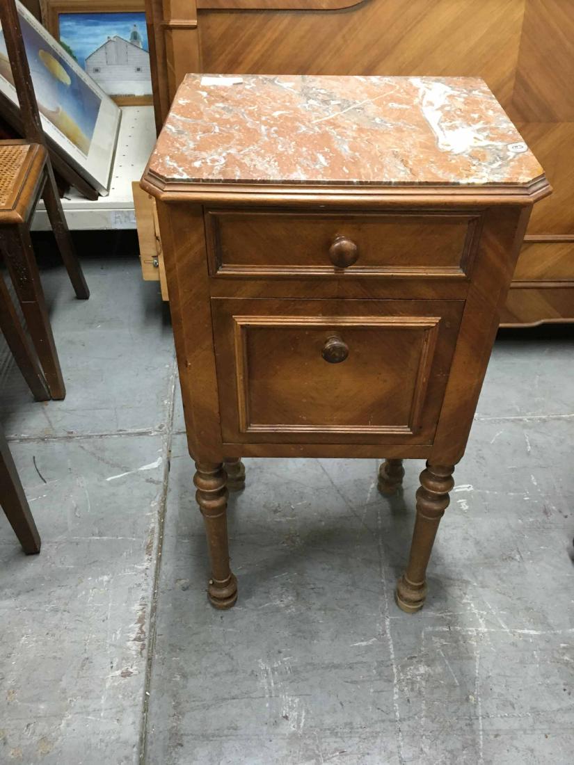 FRENCH STYLE MARBLE TOP BEDSIDE CABINET (1 of 1)