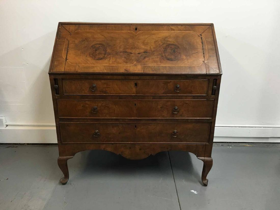 ANTIQUE INLAID FALL FRONT DESK (1 of 7)