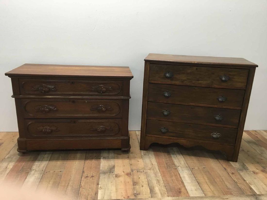 TWO VICTORIAN WALNUT CHESTS OF DRAWERS (1 of 7)