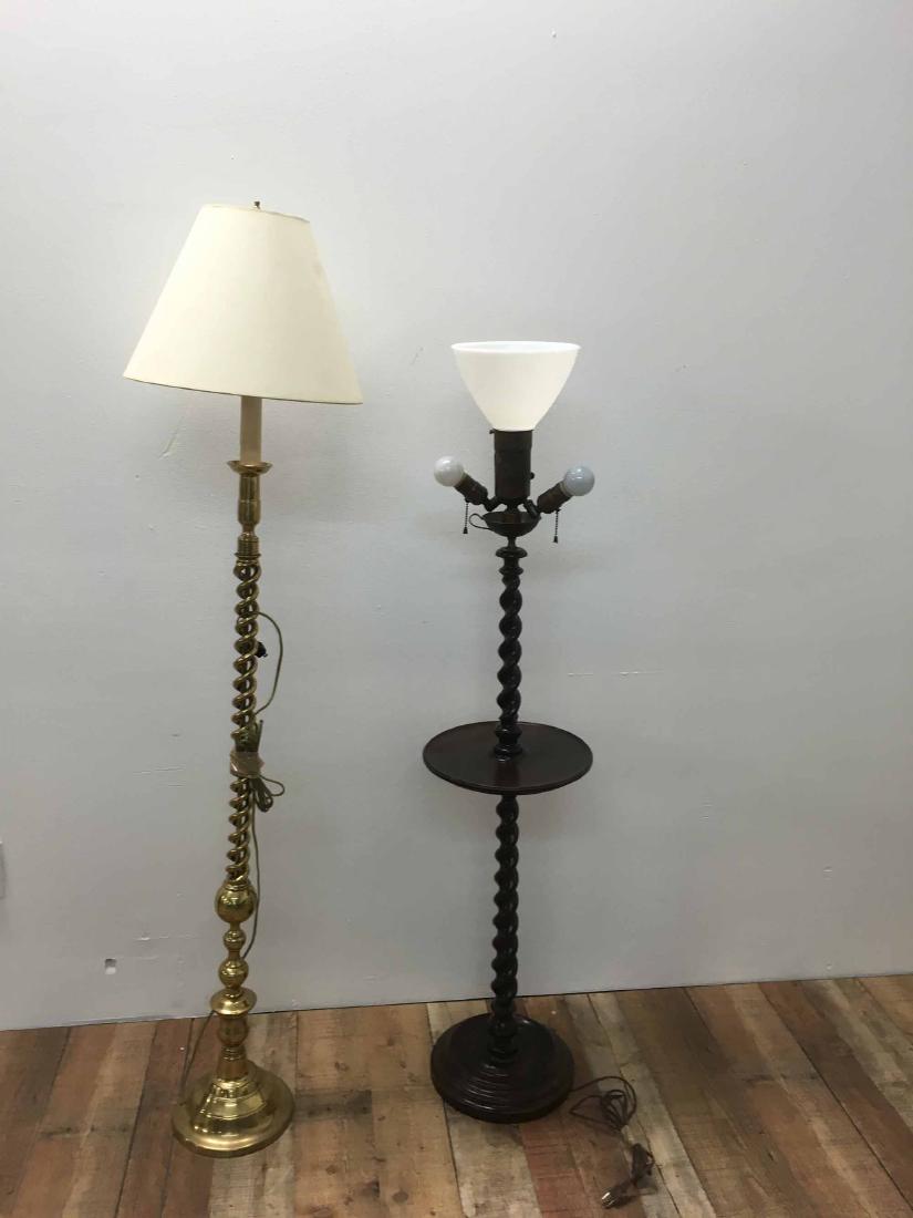THREE MODERN BRASS FLOOR LAMPS (1 of 2)