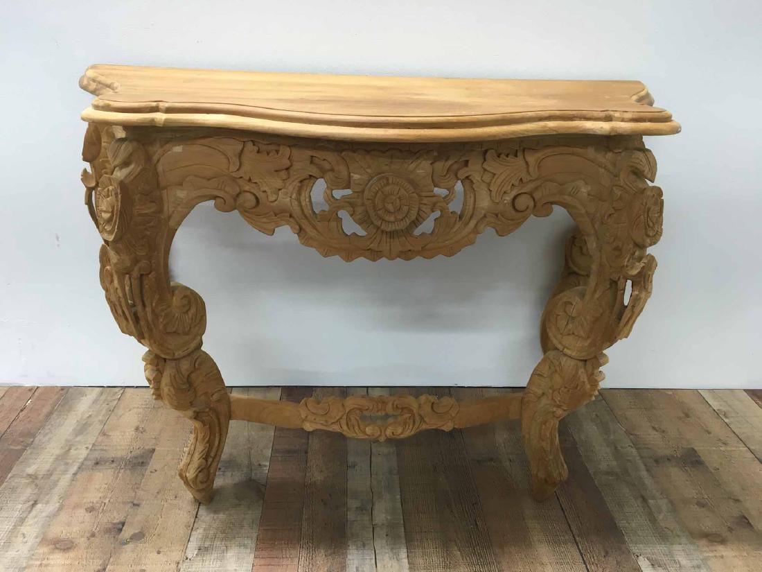 CARVED WOOD CONSOLE TABLE (1 of 3)