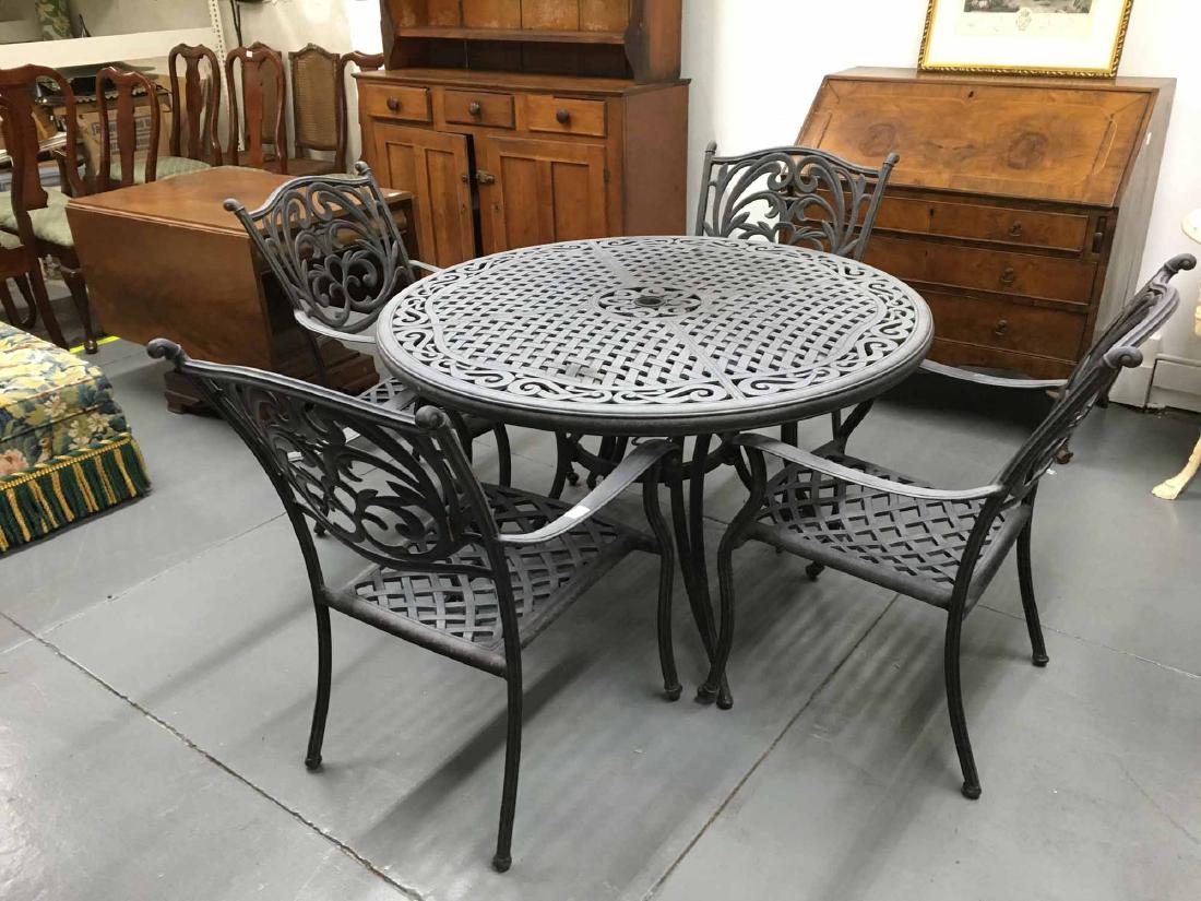 BLACK PAINTED ALUMINUM PATIO SET (1 of 2)