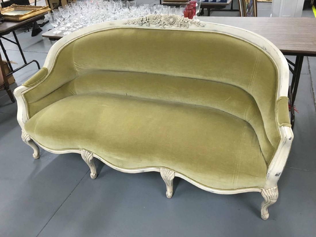 FRENCH EMPIRE STYLE WHITE PAINTED SOFA (1 of 3)