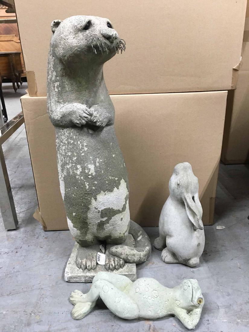 THREE CONCRETE GARDEN STATUES (1 of 1)