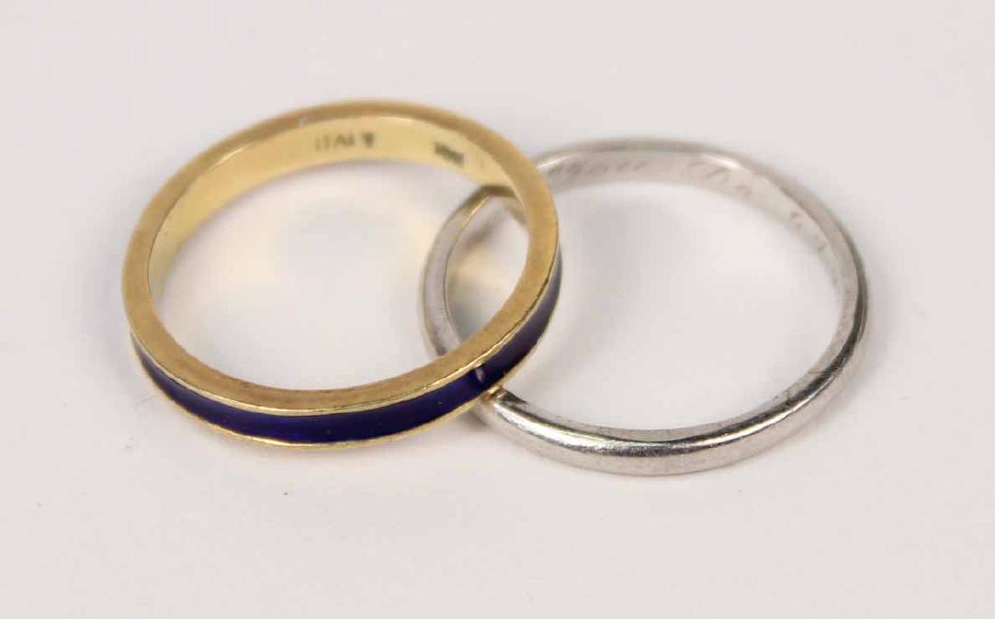 18K Yellow Gold & Blue Enamel Band Ring (1 of 5)