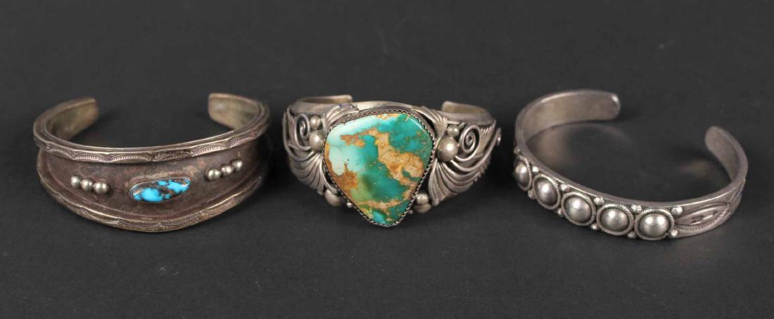 HN Native American Silver & Turquoise Cuff (1 of 6)