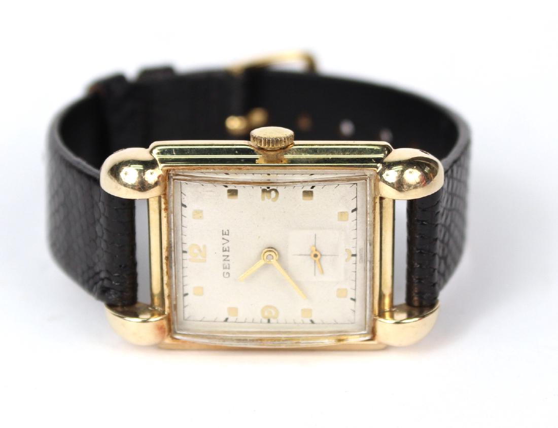 Geneve Gold Tone Rectangular Wristwatch (1 of 5)