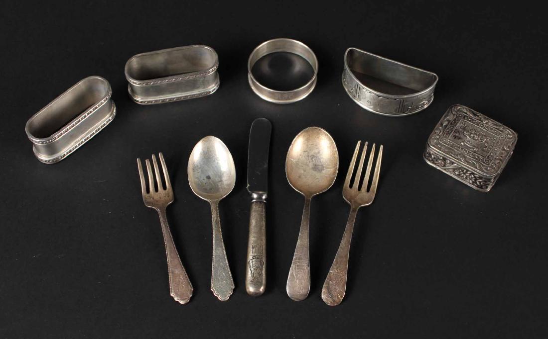 Sterling Napkin Rings, Box and Child's Sets (1 of 6)