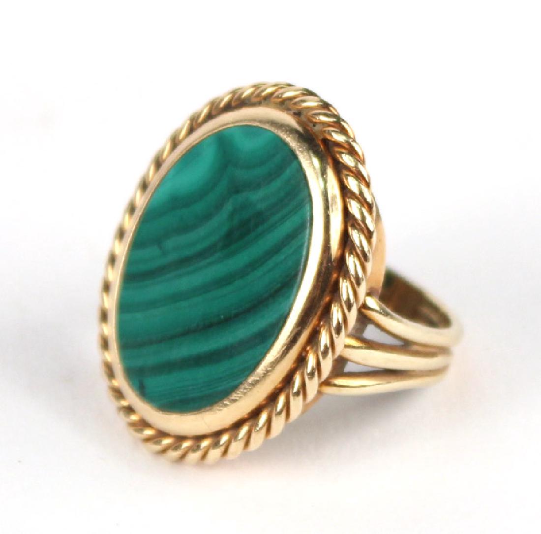 14K Yellow Gold & Malachite Ring (1 of 5)
