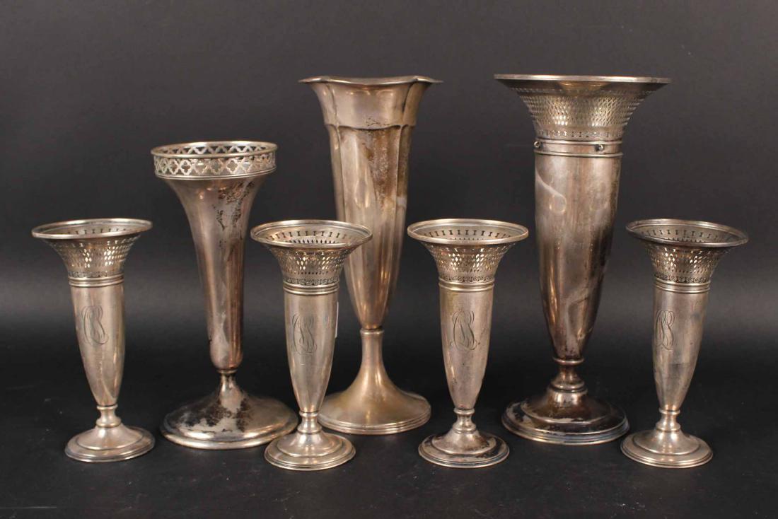 Seven Sterling Bud and Trumpet Vases (1 of 5)