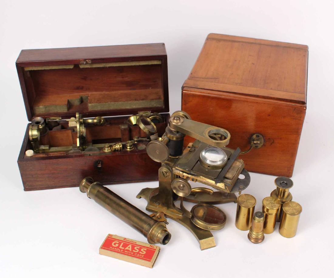 Mahogany Cased Microscope by Dolland, London (1 of 8)