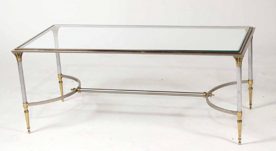 Neoclassical Style Metal and Glass Top Low Table (1 of 8)