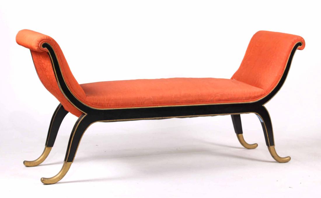 Empire Style Parcel-Gilt Ebonized Window Seat (1 of 7)