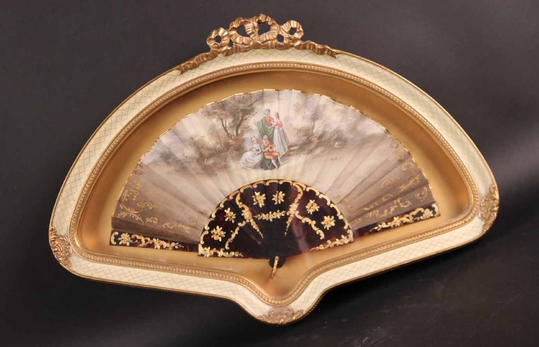 Hand-Painted Fan, Pastoral Scene with Figures (1 of 8)