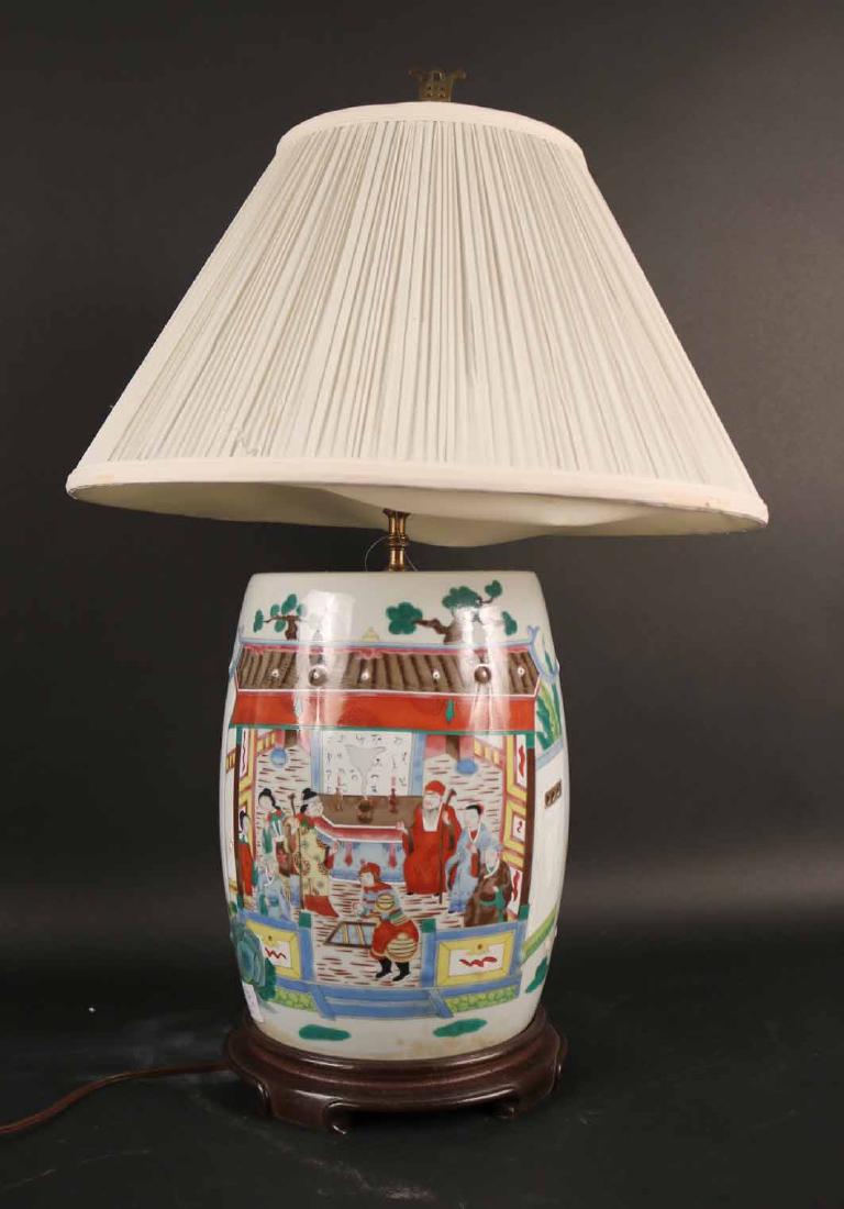 Chinese Glazed Porcelain Table Lamp (1 of 4)