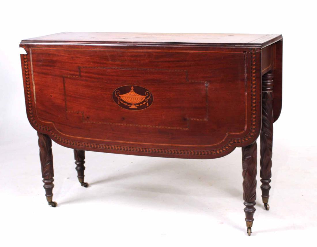 Classical Inlaid Mahogany Drop-Leaf Table (1 of 8)