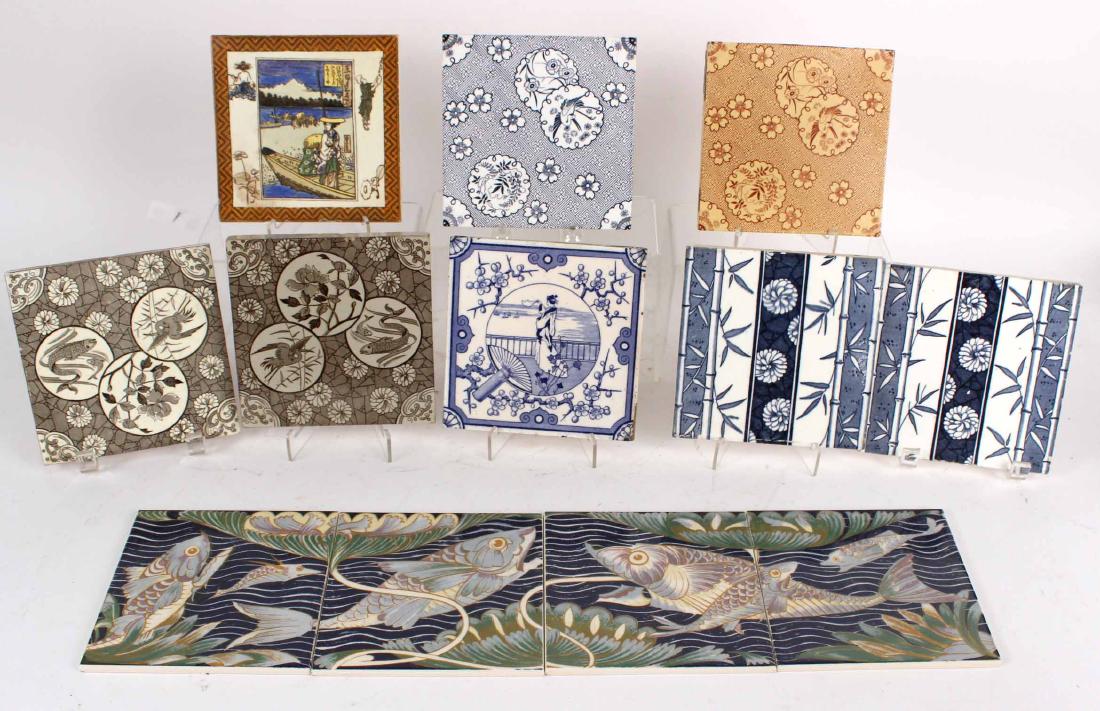 Twelve Assorted Glazed Ceramic Tiles (1 of 8)