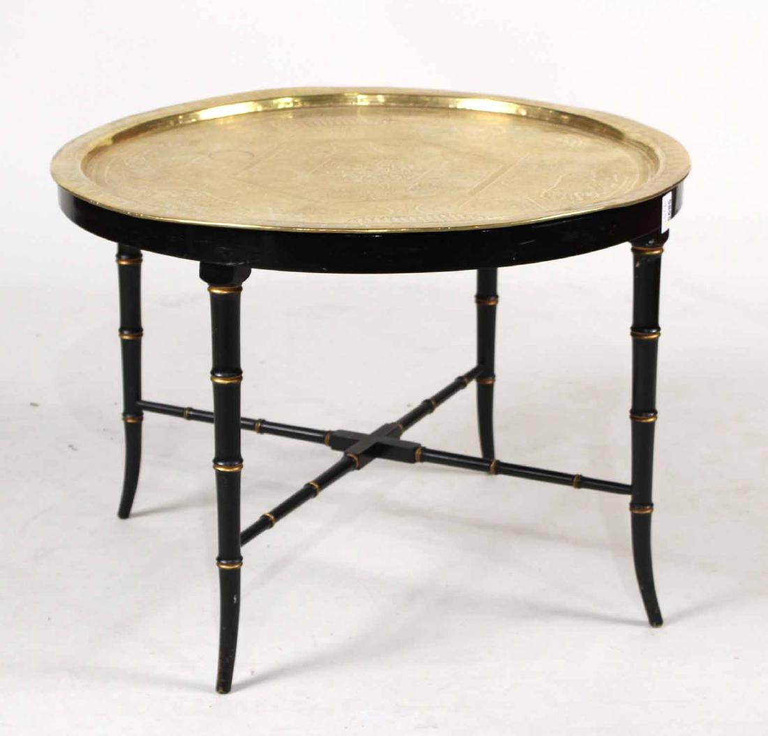 Southeast Asian Brass Tray on Stand (1 of 7)