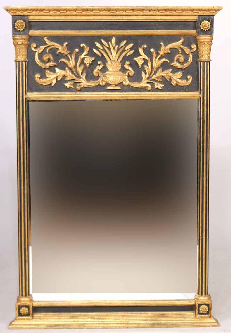 Neoclassical Style Gilt and Ebonized Pier Mirror (1 of 5)