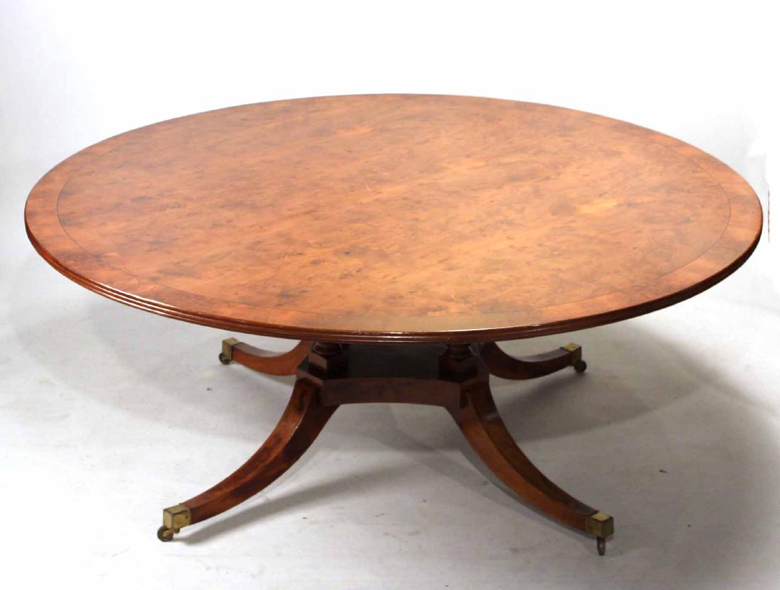 Regency Style Burlwood Circular Dining Table (1 of 9)