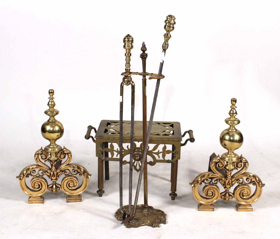 Group of Assorted Brass Firetools (1 of 4)