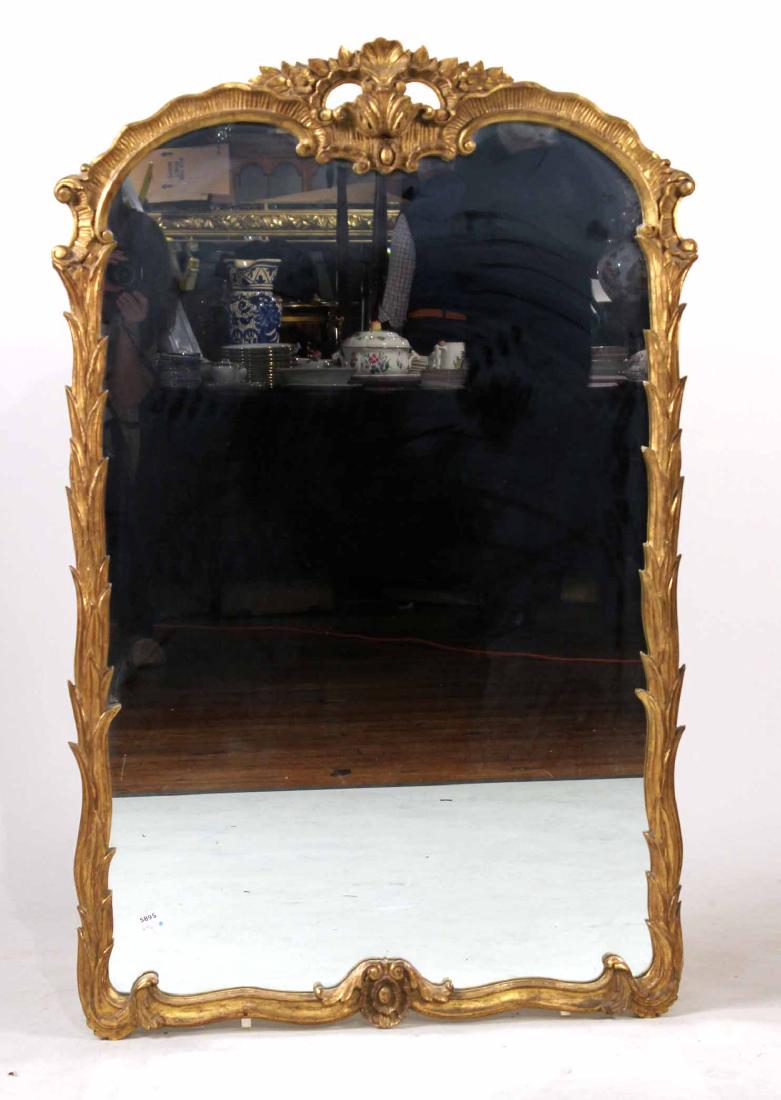 Rococo Style Giltwood Pier Mirror: 20th C. 4'5"h x 34"w